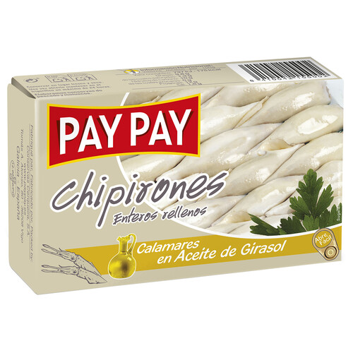 Alcampo PAY PAY Chipirones rellenos en aceite de girasol lata de 72 g