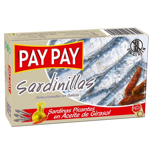 Alcampo PAY PAY Sardinillas picantes en aceite vegetal lata de 65 g
