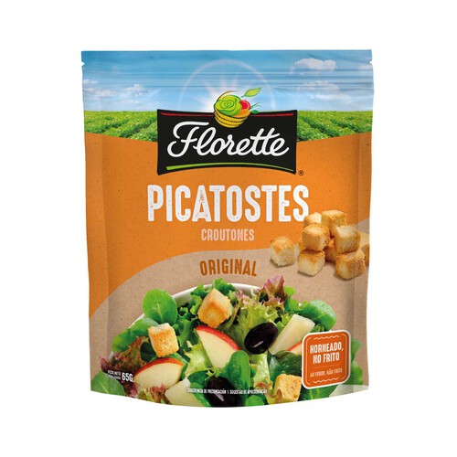 Alcampo Picatostes naturales ideal para ensaladas FLORETTE bolsa de 65 g