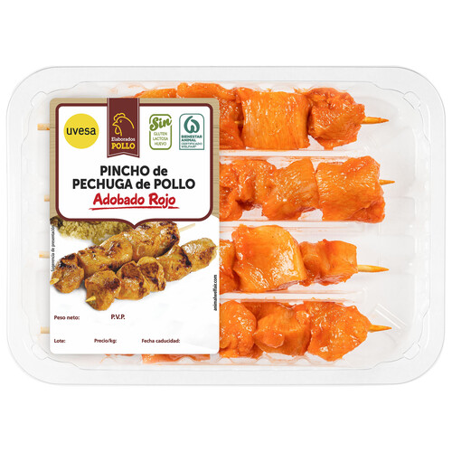 Alcampo Pincho de pechuga de pollo con adobo rojo UVESA 320 g