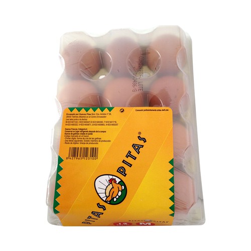 Alcampo PITAS Huevos de gallinas en jaulas acondicionadas clase M 12 Unidades