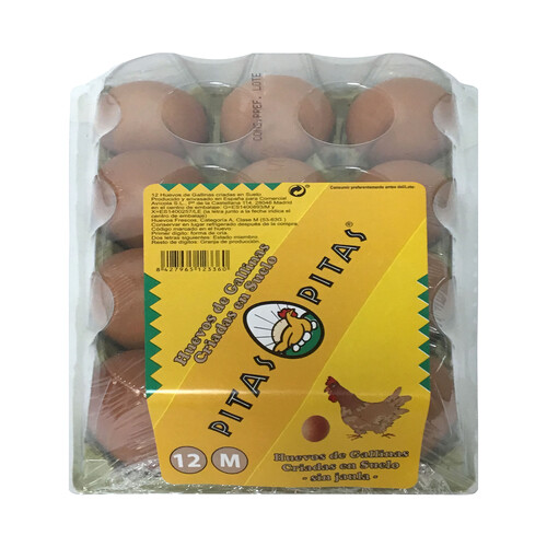 Alcampo PITAS Huevos de gallinas sueltas en el gallinero clase M y cat. A 12 uds