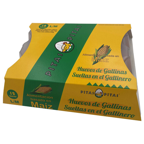 Alcampo PITAS Huevos de gallinas sueltas en el gallinero clase L / M y categoria A 12 uds