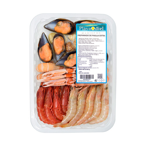 Alcampo PLAYA ODIEL Preparado paella extra (Cigalas y carabineros) 450 g