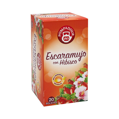 Alcampo POMPADOUR Infusión de escaramujo con hibisco 20 uds