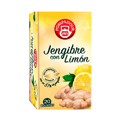 Alcampo POMPADOUR Infusión de jengibre con limón 20 uds