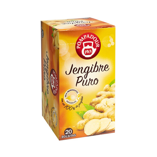 Alcampo POMPADOUR Infusión de jengibre en bolsitas individuales 20 uds. 40 g