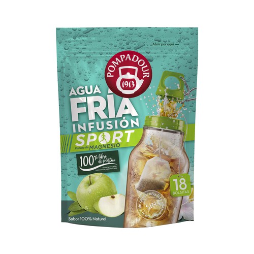 Alcampo POMPADOUR Mezcla pantas fruta y magnesio sabor manzana-limón para infusión 45 g