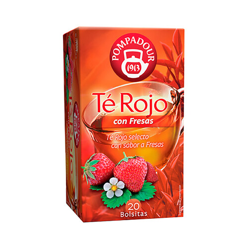 Alcampo POMPADOUR Té rojo con sabor a fresas 20 uds. de 35 g