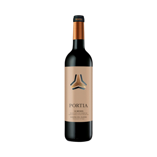 Alcampo PORTIA Selección de barricas Vino tinto roble con D.O. Ribera del Duero botella 75 cl
