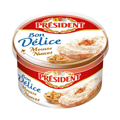 Alcampo PRÉSIDENT Mousse de queso con nueces PRÉSIDENT BON DÉLICE 125 g