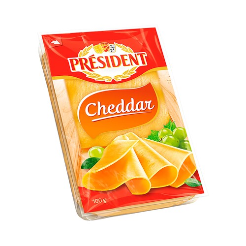 Alcampo PRESIDENT Queso cheddar en lonchas PRESIDENT 100g