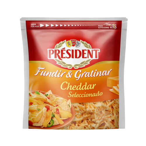 Alcampo PRESIDENT Queso Cheddar rallado PRESIDENT 150g