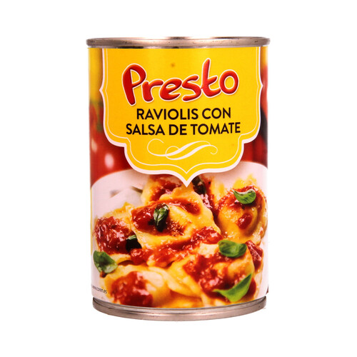 Alcampo PRESTO Raviolis con salsa de tomate PRESTO 420 g