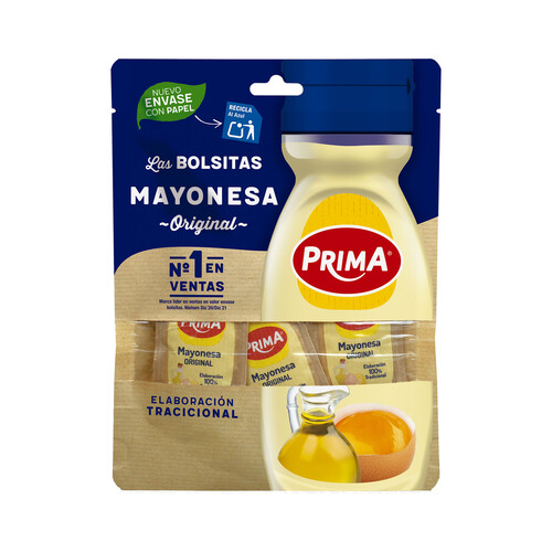 Alcampo PRIMA Bolsitas de Mayonesa Original 12 uds. 12o ml