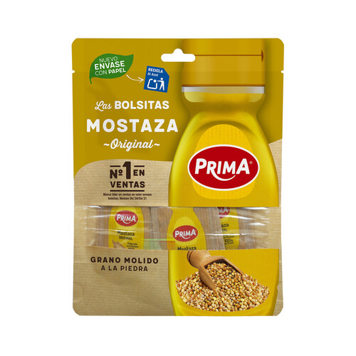 Alcampo PRIMA Mostaza Original Bolsitas 12 uds. 48 gr