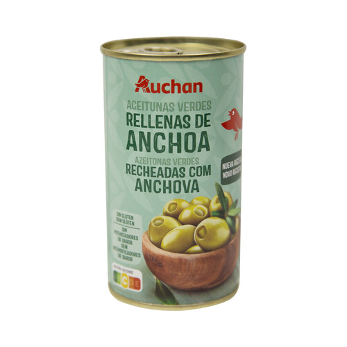 Alcampo PRODUCTO ALCAMPO Aceitunas verdes manzanilla rellenas de anchoa PRODUCTO ALCAMPO lata de 150 g