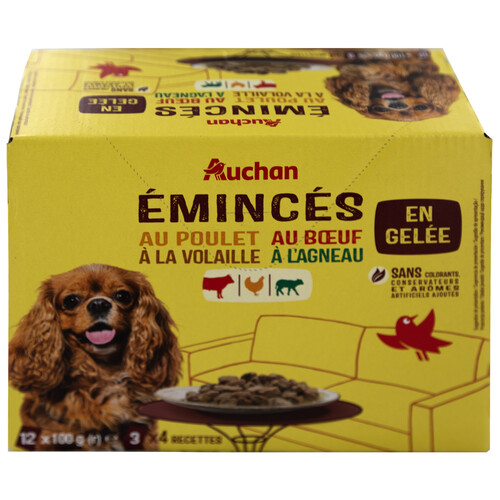 Alcampo PRODUCTO ALCAMPO Alimento completo para perros adultos a base diferentes carnes 12 x 100 g
