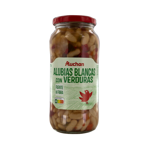 Alcampo PRODUCTO ALCAMPO Alubias blancas (judias) cocidas con verduras frasco de 400 g
