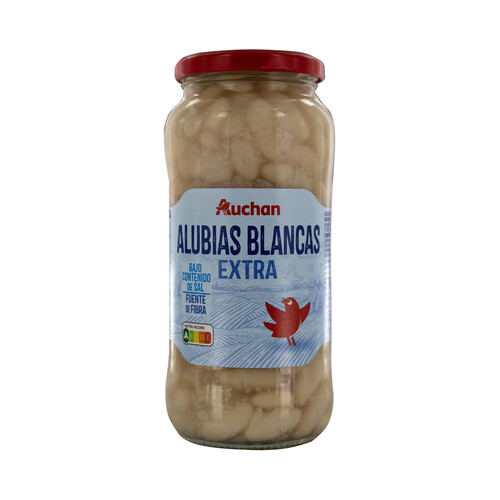 Alcampo PRODUCTO ALCAMPO Alubias blancas (judias) extra cocidas y con bajo contenido en sal bote 400 g