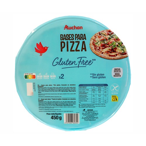 Alcampo PRODUCTO ALCAMPO Bases de pizzas sin gluten 2 uds. 450 g