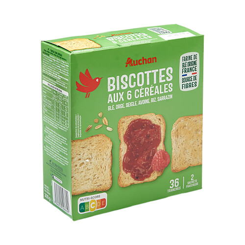 Alcampo PRODUCTO ALCAMPO Biscotes de 6 cereales en sobres de 2 uds. 300 g