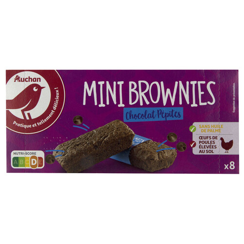 Alcampo PRODUCTO ALCAMPO Brownies Individuales con pepitas de chocolate 8 uds. 240 g