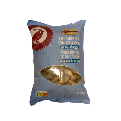 Alcampo PRODUCTO ALCAMPO Cacahuetes con cáscara tostados sin sal añadida PRODUCTO ALCAMPO 500 g