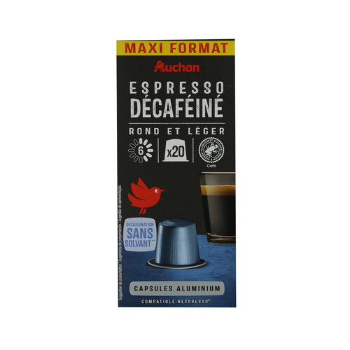 Alcampo PRODUCTO ALCAMPO Café en cápsulas espresso descafeinado I6 20 uds