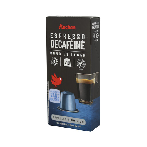 Alcampo PRODUCTO ALCAMPO Café en cápsulas Espresso descafeinado I6 10 uds