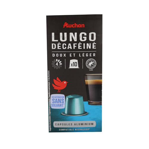 Alcampo PRODUCTO ALCAMPO Café en cápsulas Lungo Descafeinado I4 10 uds