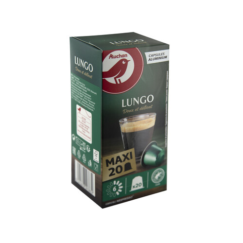 Alcampo PRODUCTO ALCAMPO Café en cápsulas Lungo I6 20 uds