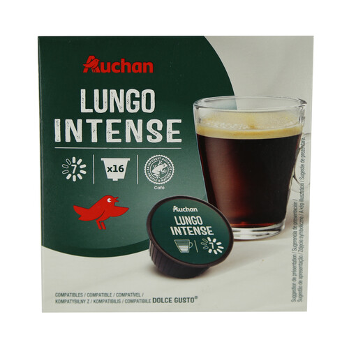 Alcampo PRODUCTO ALCAMPO Café en cápsulas Lungo Intenso I7 16 uds