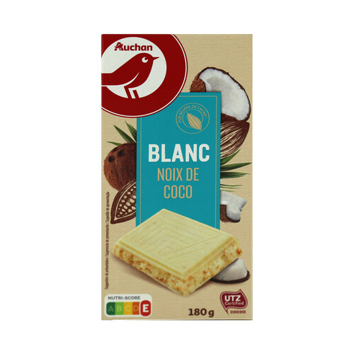 Alcampo PRODUCTO ALCAMPO Chocolate blanco con coco 180 g