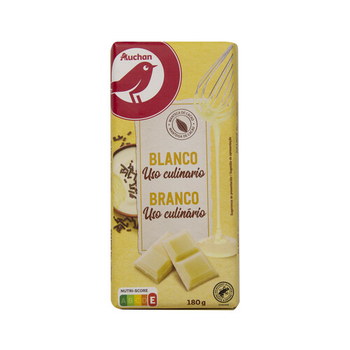Alcampo PRODUCTO ALCAMPO Chocolate blanco para uso culinario tableta 180 g
