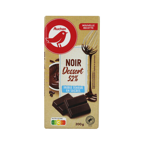 Alcampo PRODUCTO ALCAMPO Chocolate negro para postres sin azúcares añadidos 200 g