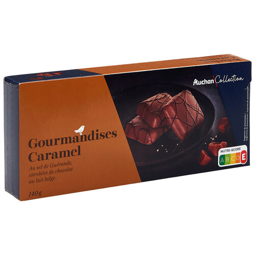 Alcampo PRODUCTO ALCAMPO Collection Galletas bañadas en chocolate con leche con caramelo salado 140 g