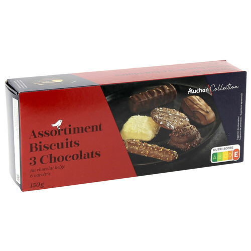 Alcampo PRODUCTO ALCAMPO Collection Surtido de galletas (6 variedades) con chocolates belga 150 g