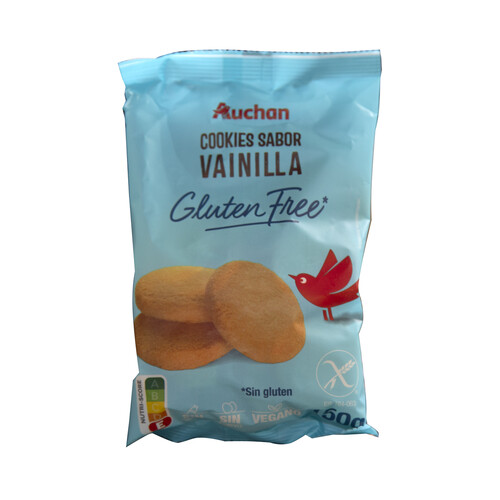 Alcampo PRODUCTO ALCAMPO Cookies (galletas) con sabor a vainilla elaboradas sin gluten ni lactosa 150 g
