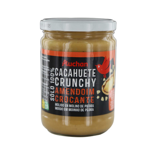 Alcampo PRODUCTO ALCAMPO Crema de cacahuete crujiente (crunchy) con trozos molida en molino de piedra 500 g