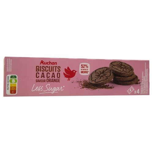 Alcampo PRODUCTO ALCAMPO Galleta de cacao y naranja con menos azúcar 130 g