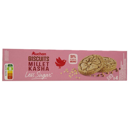 Alcampo PRODUCTO ALCAMPO Galleta mijo y trigo sarraceno con sabor a vainilla frabicadas con menos azúcar 130 g