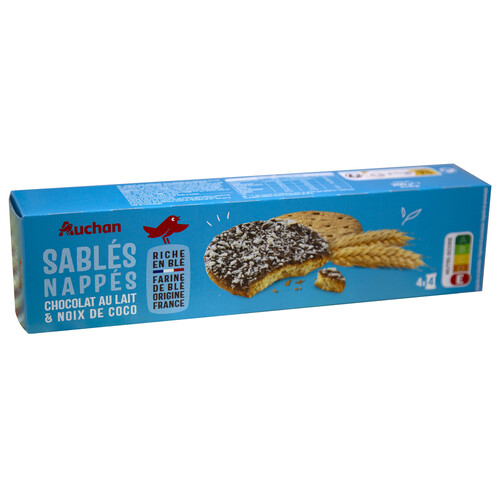 Alcampo PRODUCTO ALCAMPO Galletas con cereales recubiertas de chocolate con leche y coco 200 g