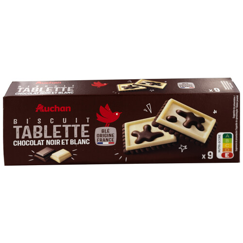 Alcampo PRODUCTO ALCAMPO Galletas con tableta de chocolate blanco y negro 115 g