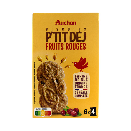 Alcampo PRODUCTO ALCAMPO Galletas de cereales con 1 cereal integral y frutos rojos 300 g