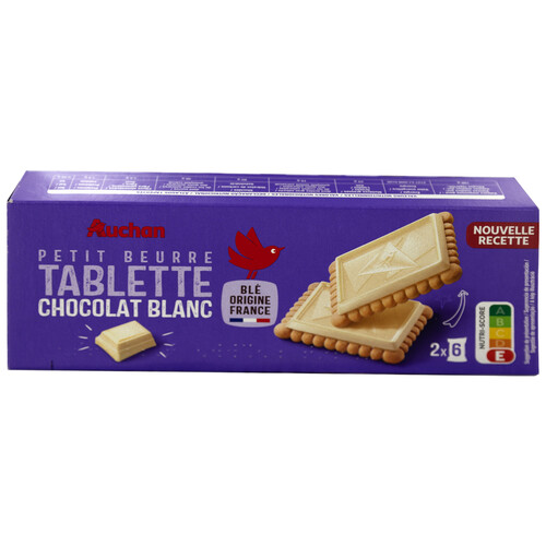 Alcampo PRODUCTO ALCAMPO Galletas de mantequilla con tableta de chocolate blanco 150 g