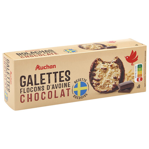 Alcampo PRODUCTO ALCAMPO Galletas suecas de avena con chocolate negro 150 g