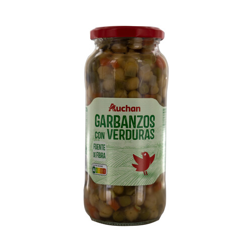 Alcampo PRODUCTO ALCAMPO Garbanzos cocidos con verduras frasco de 400 g