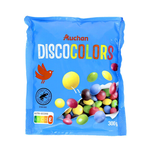 Alcampo PRODUCTO ALCAMPO Grajeas de colores rellenas de chocolate con leche 300 g