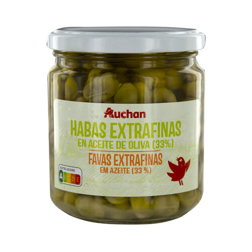 Alcampo PRODUCTO ALCAMPO Habas extrafinas en aceite de oliva /33 %) frasco de 220 g